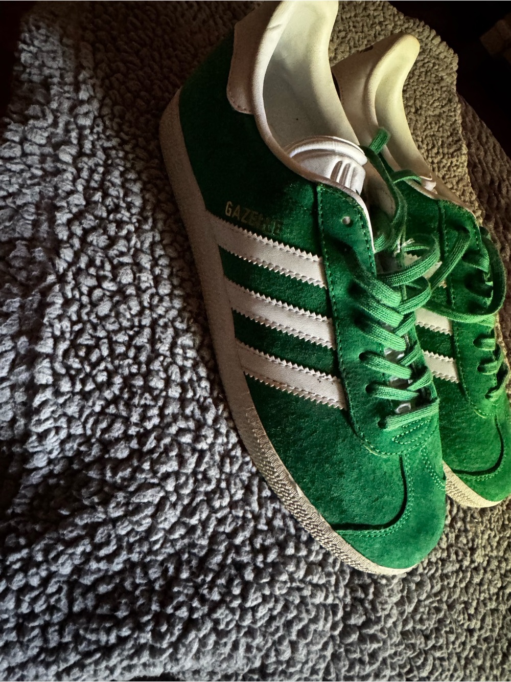 adidas Gazelle Green Suede Sneakers with White Stripes - Picture 7 of 8